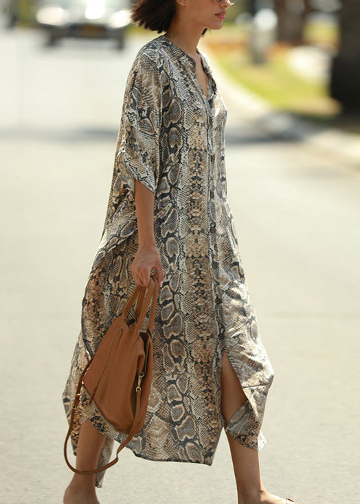 European and American Snake Patterned Holiday Shirts Dress