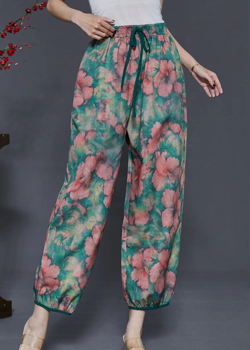 Red Tie Dye Linen Pants Summer