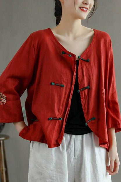 Patchwork Pocket Summer Retro Shirt