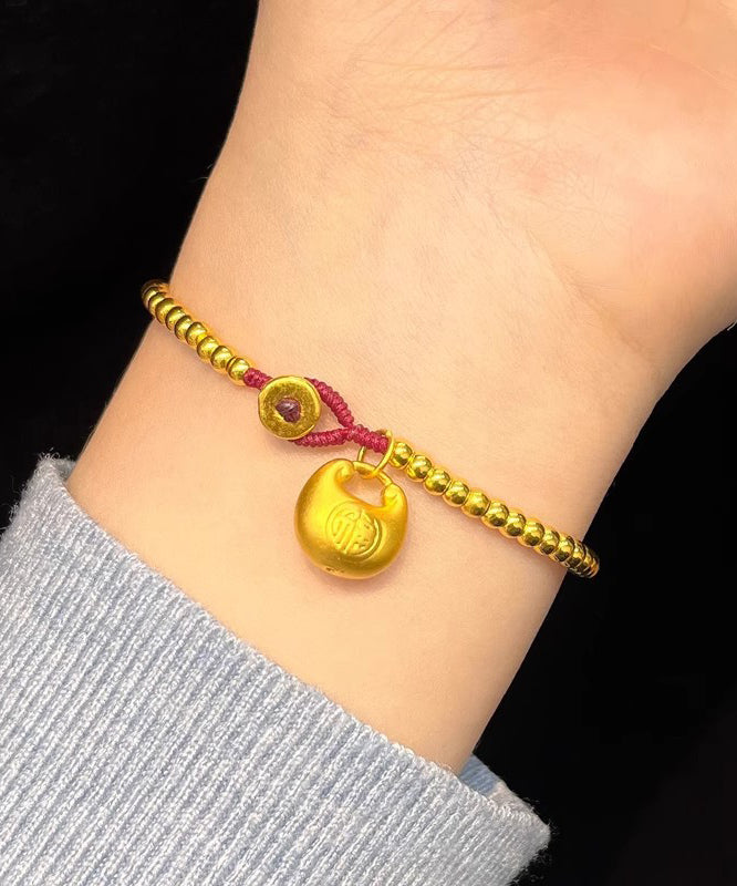 Gold Sterling Silver Overgild Golden Pig Charm Bracelet