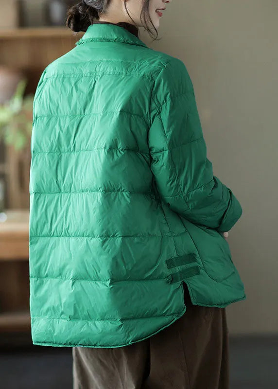Green Pockets Winter Down Coats