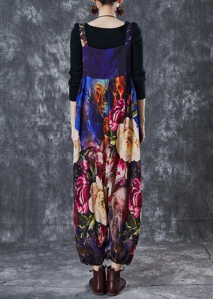 Unique Oversized Print Cotton Overalls Jumpsuit Spring