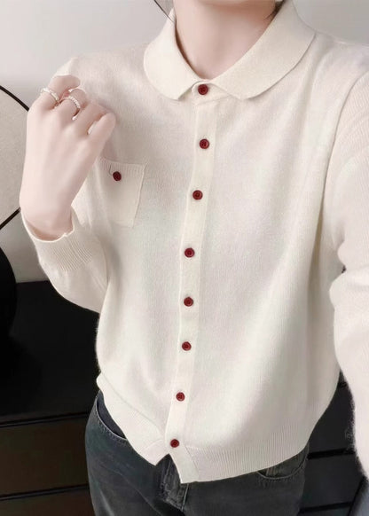 Purple Peter Pan Collar Button Knit Sweater Fall