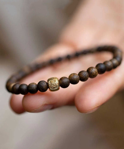 Brown Sterling Silver Overgild Beads Bracelet