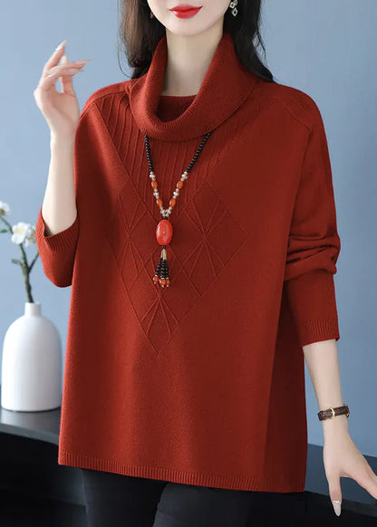 Green Turtle Neck Cozy Warm Woolen Knit Sweaters Spring