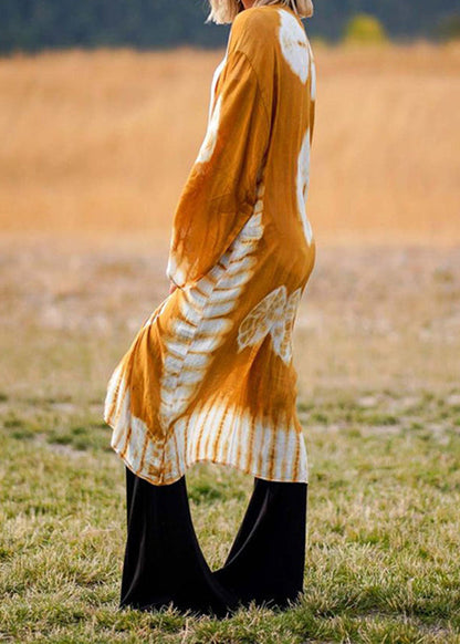 Black V Neck Tie Dye Chiffon Cardigan Summer