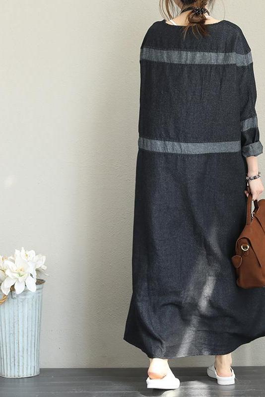 Black Denim Maxi Dresses Fall Clothes