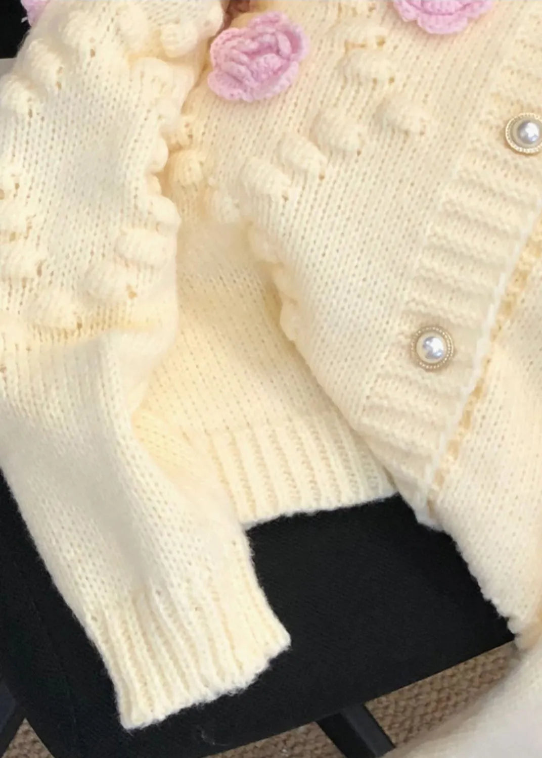 Beige Patchwork Knit Cardigans O Neck Button Fall