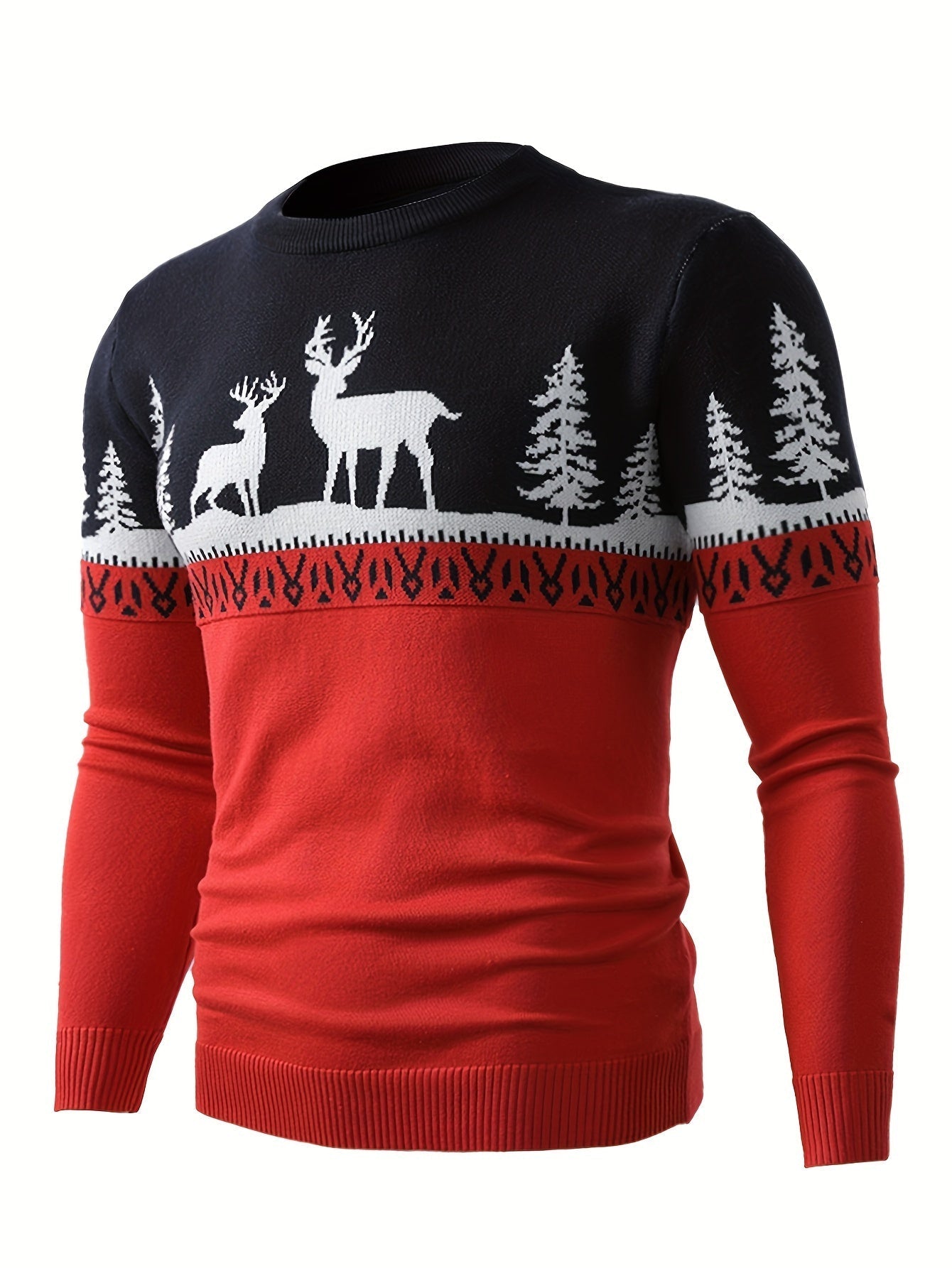 Christmas Cardigan with Reindeer Motif Cotton Festive