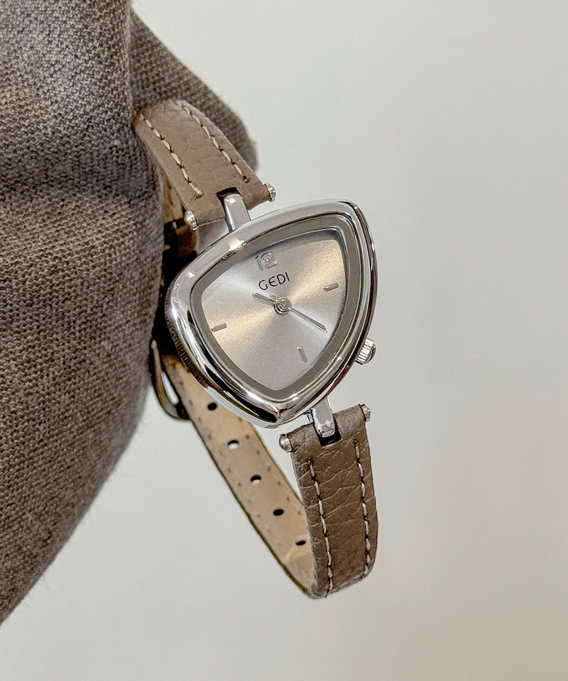 Boutique Grey Pu Asymmetrical Waterproof Watches