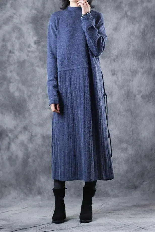 Loose High Neck Base Sweater Dresses for