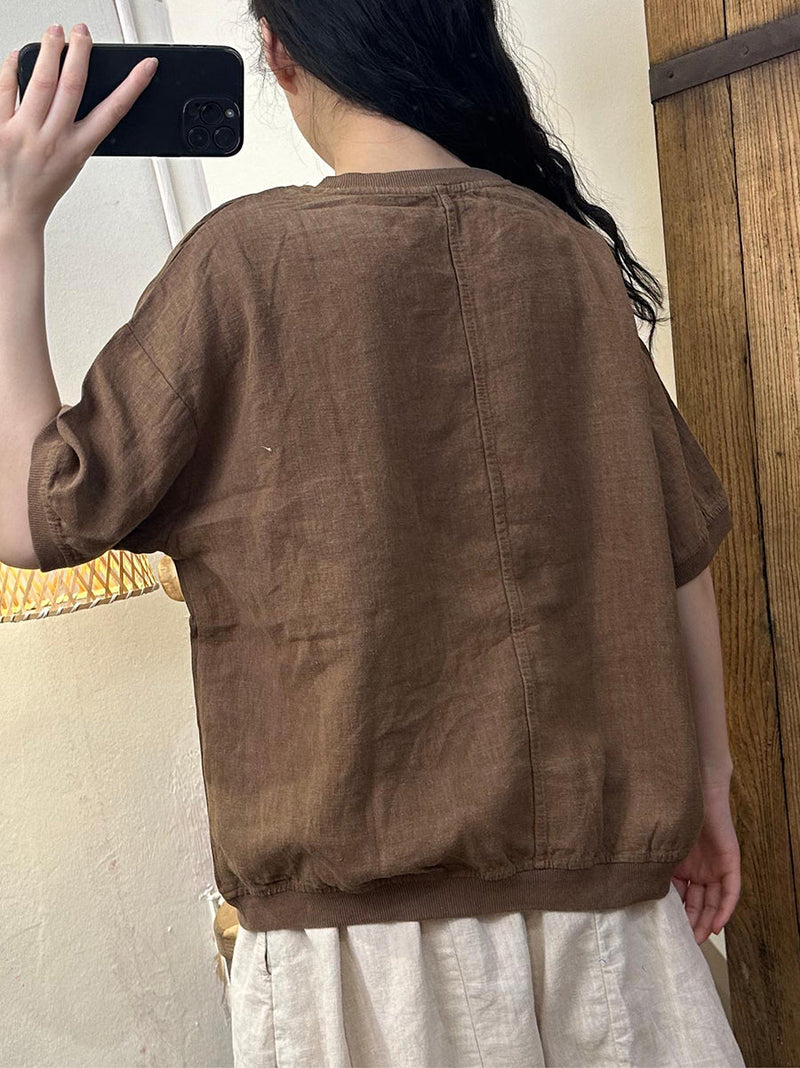 Summer Bird Print Cotton Shirt