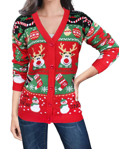Loose Knit Christmas Cardigan Sweater