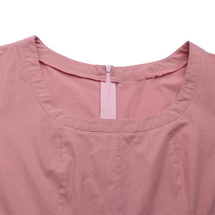 Summer Vacation Dress Spring Outfit Retro Dress With Large Pendulum Linen