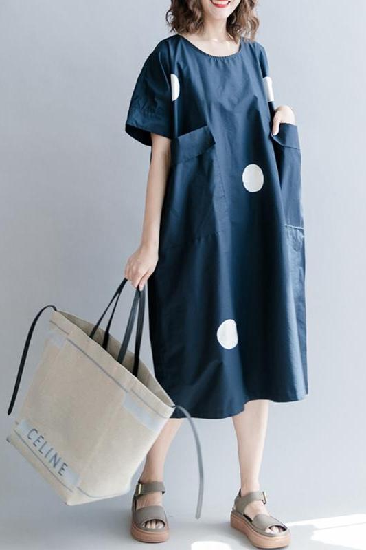 Dot Cotton Long Dresses Clothes
