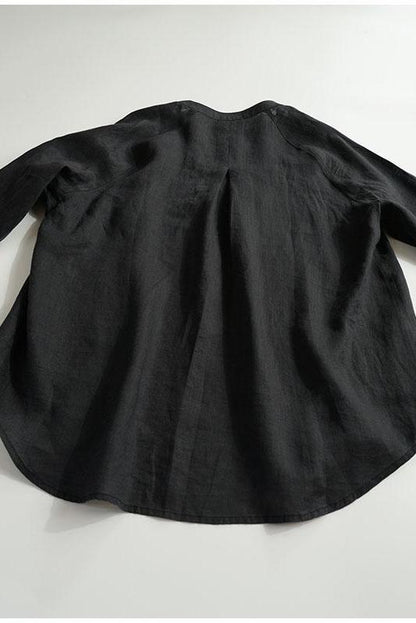 Simple Linen Blouse Tops