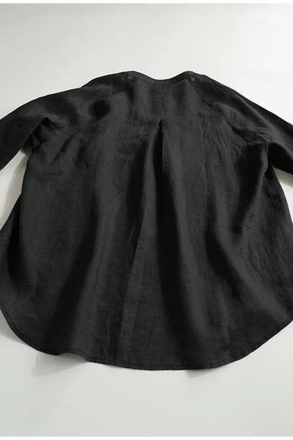 Simple Linen Blouse Tops