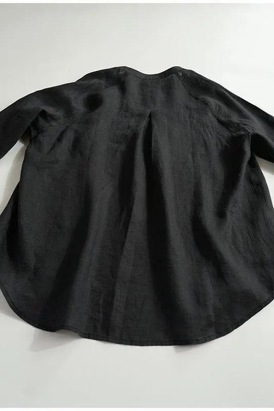 Simple Linen Blouse Tops