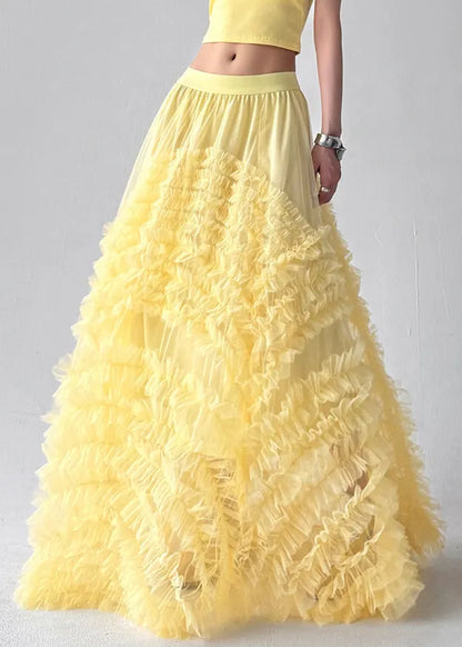 Yellow Original Design Tulle Skirt Summer