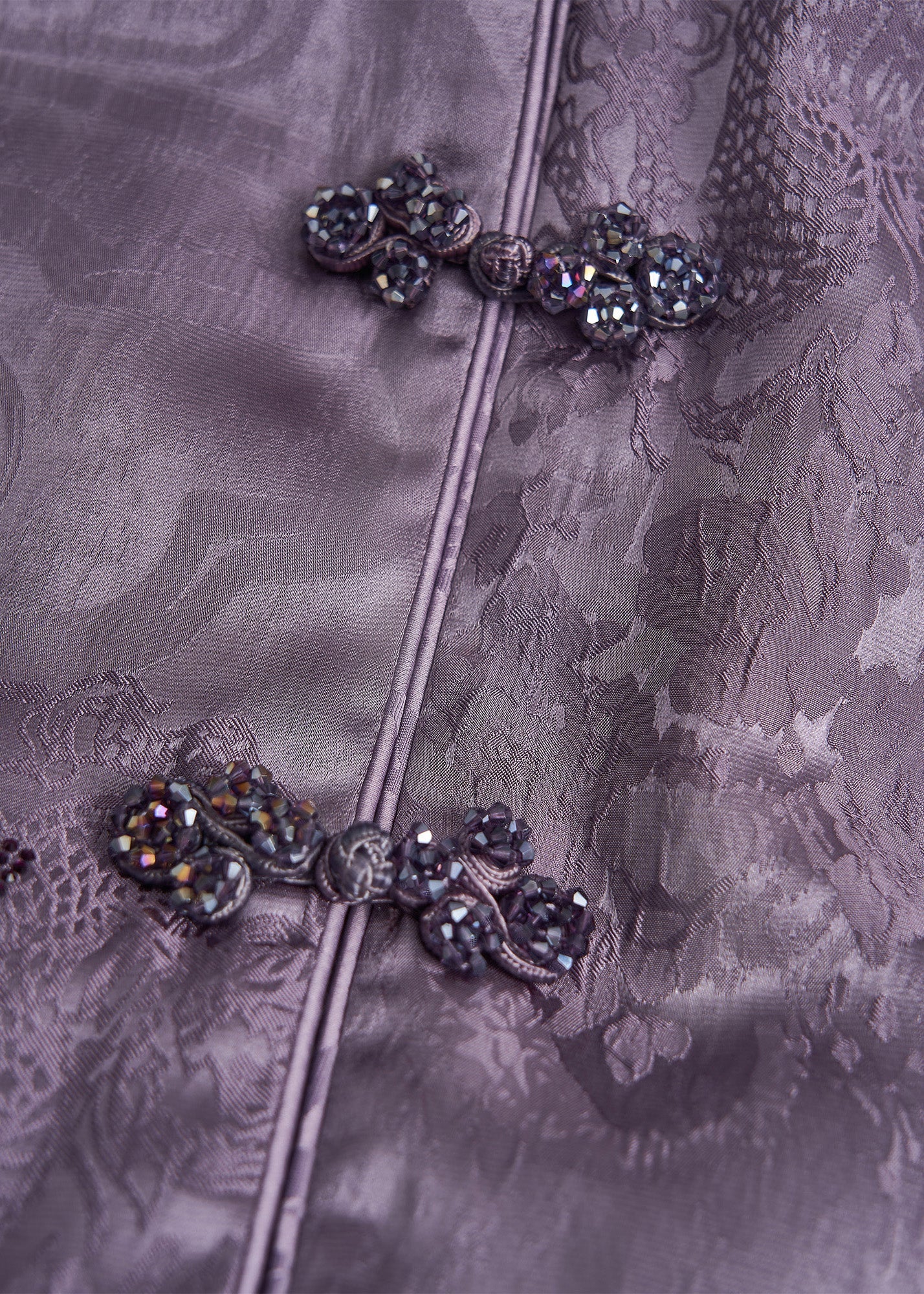 Purple Mandarin Collar Rhinestone Silk Velvet Vests Fall