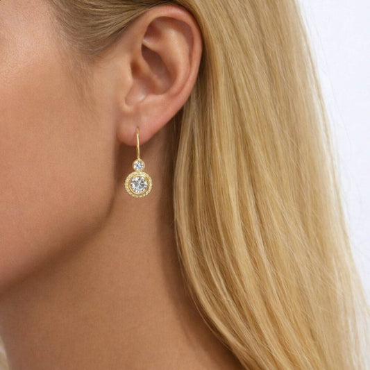 "lenley" 1.3 Carat Lab Diamond Gold Earrings