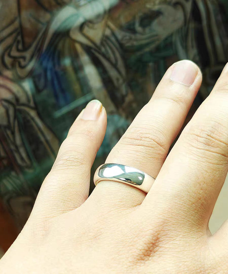 Silk Plain Ring Carving Silver Rings