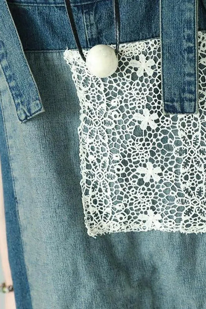 Lace Blue Denim Sundress Summer Clothes