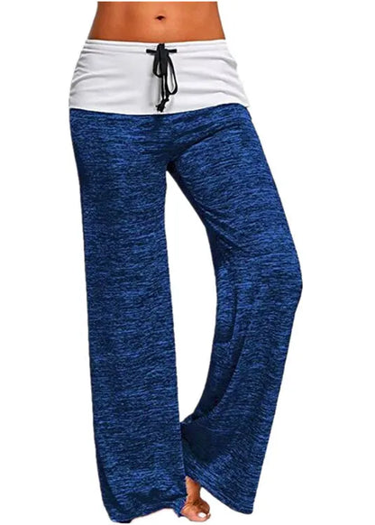 Grey Drawstring Patchwork Cotton Pants Summer