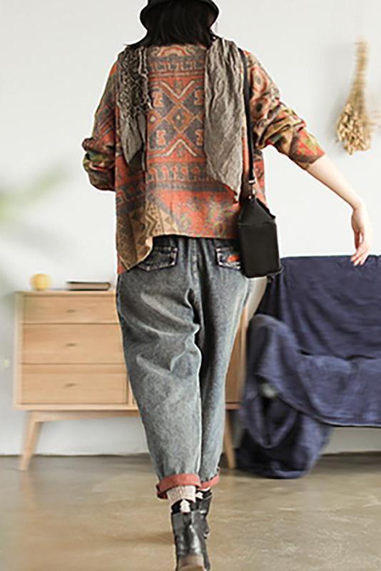 Colored Printed Comfortable Knit Sweater Coat