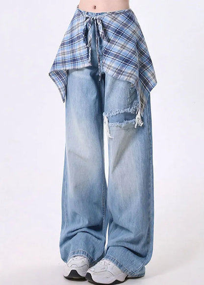 High Street Detachable Skirt Design Wide Leg Pants Spring