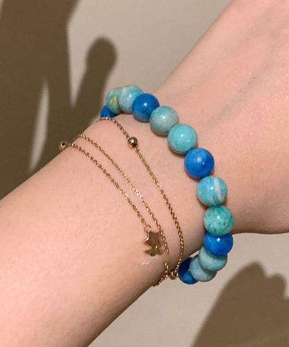 New Blue Amazonite Beads Chain Bracelet