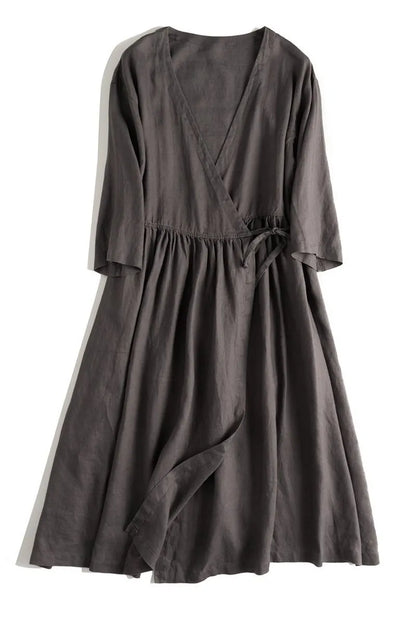 Loose Drawing Linen Summer Dresses Outfits