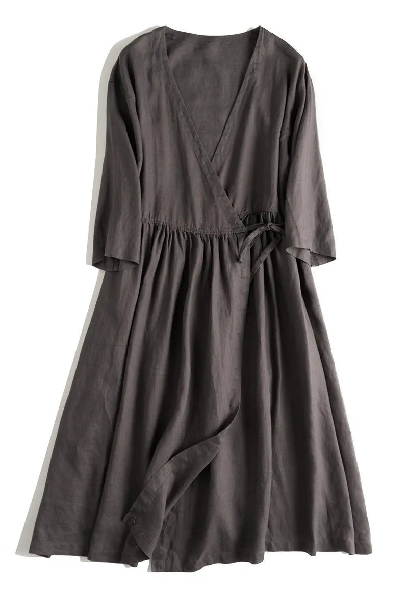 Loose Drawing Linen Summer Dresses Outfits