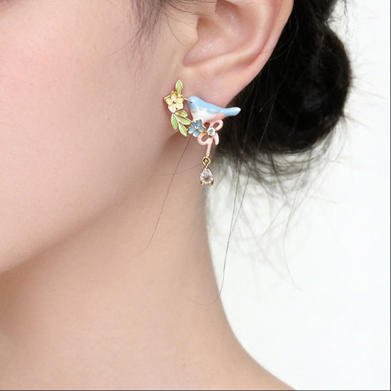 Feather and Heather Earrings
