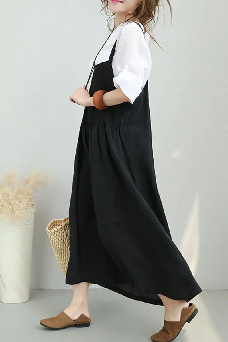 Summer Strap Linen Long Dress Clothes