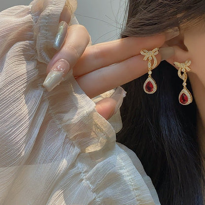 Festive Bow Drop Earrings