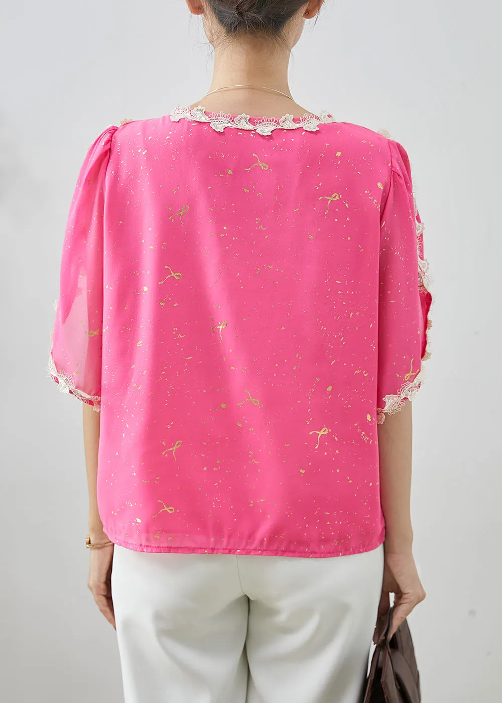 Pink Sequins Patchwork Chiffon Tank Tops Summer