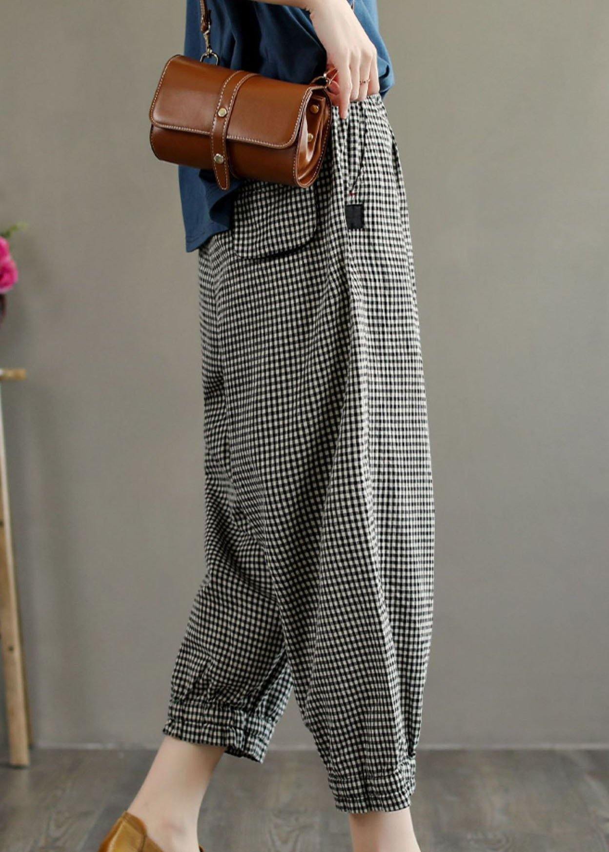 Blue Pockets Summer Linen Pants