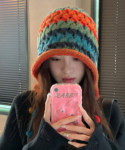 Rainbow Handmade Knit Boonie Hat