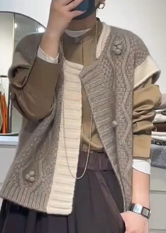New Apricot Grey Versatile Wool Vest Autumn