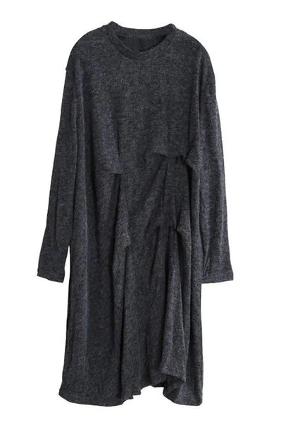 Retro Winter Irregularity Knit Dress