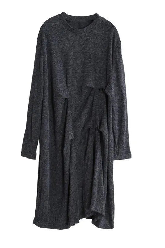 Retro Winter Irregularity Knit Dress