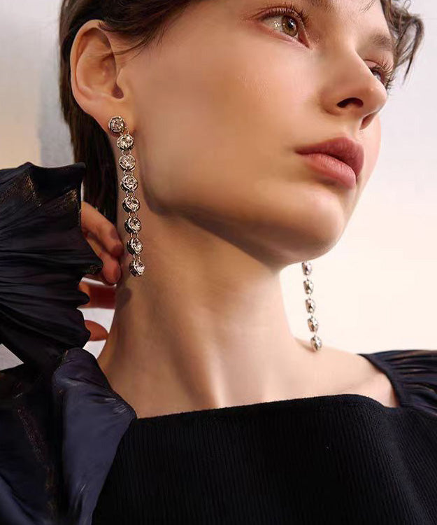 New Light Tassel Zircon Earrings