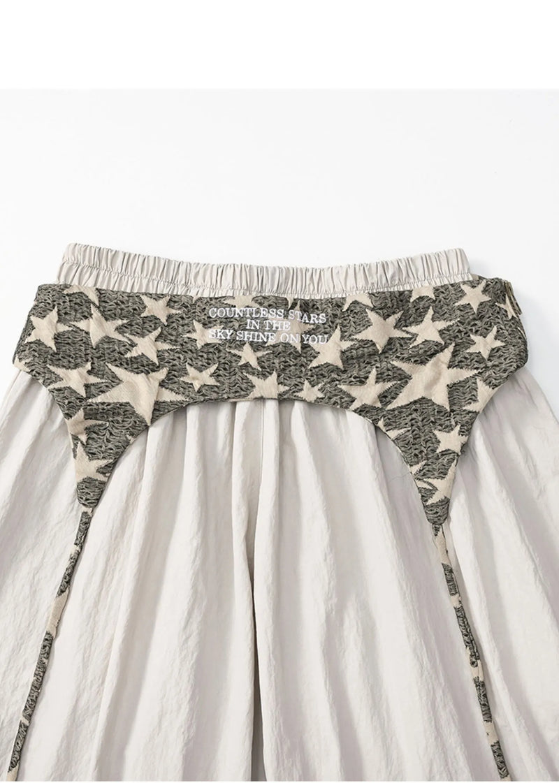 Apricot Oversized Wrinkled Spandex Wide Leg Pants Spring