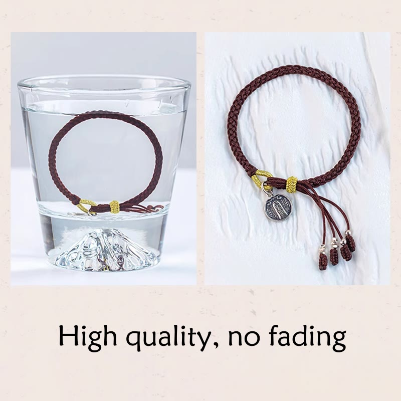 Five Directions Gods of Wealth 925 Silver Red String Bracelet