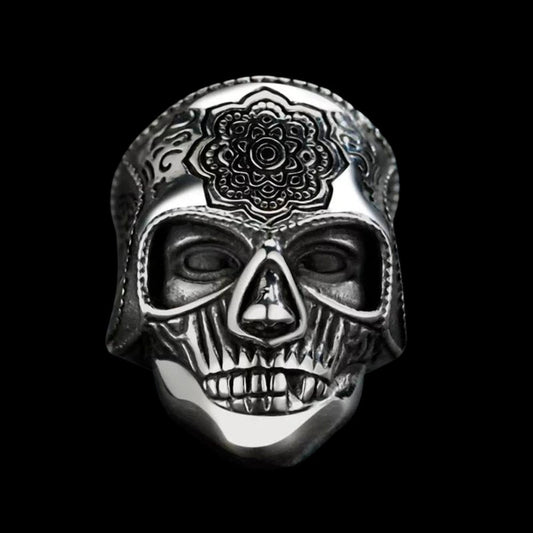 Mandala Combatant Skull Ring