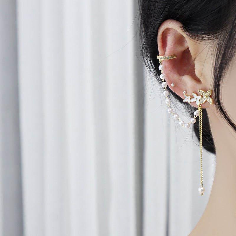 Daniella Flower Earrings Ear Cuffs