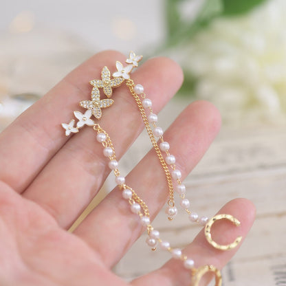 Daniella Flower Earrings Ear Cuffs