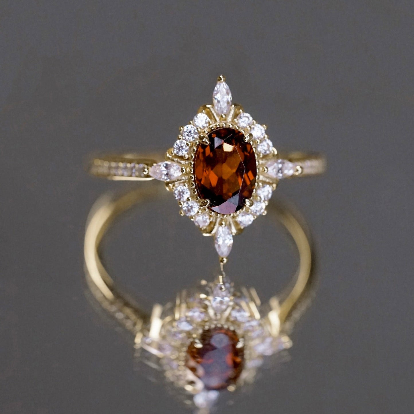 Garnet Baroque Ring