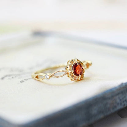 [sample ] Garnet Fleur Ring
